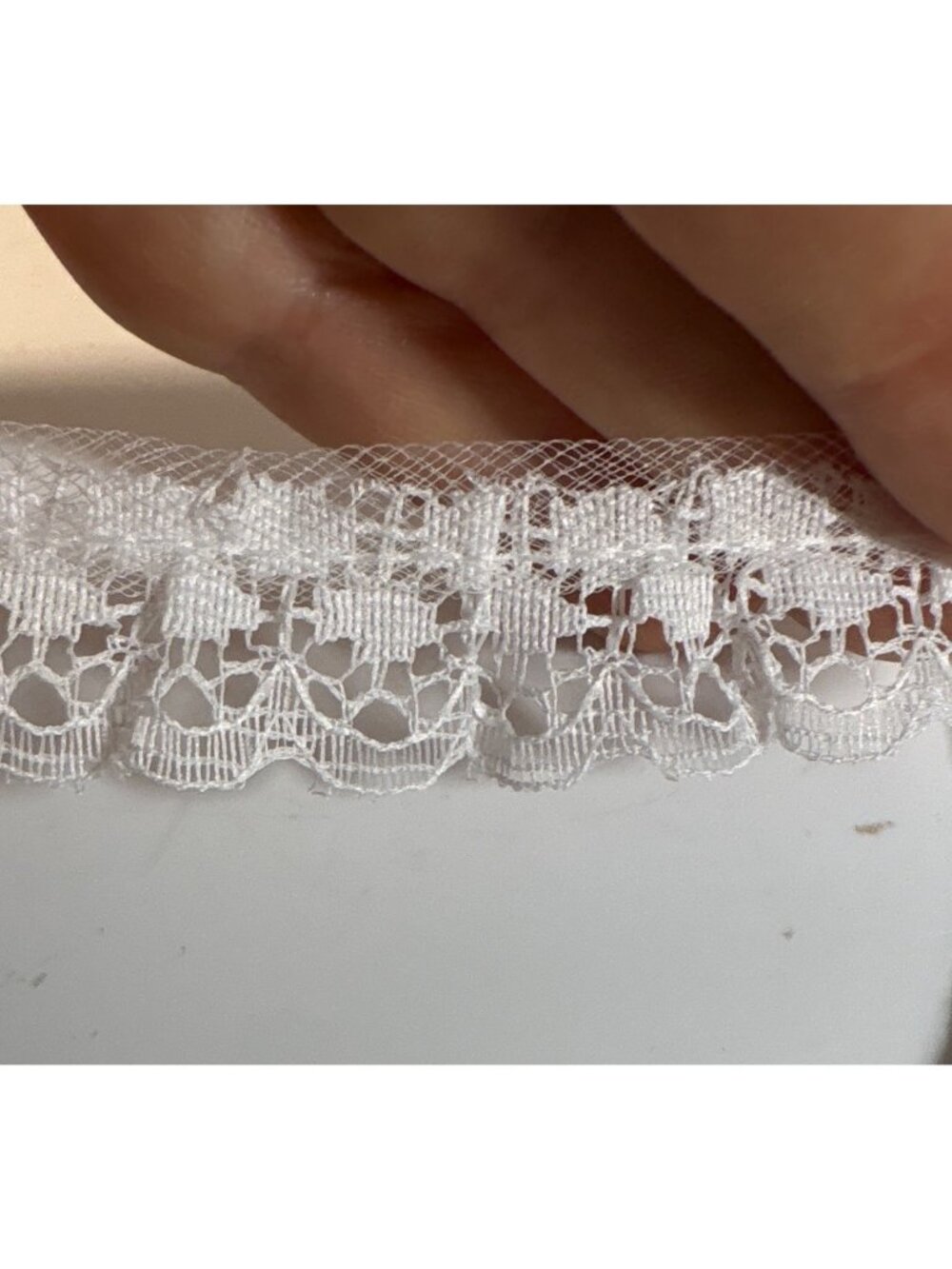 Delicate White Lace Trim .75 Inches Wide For Sewing Crafts 4 Yards